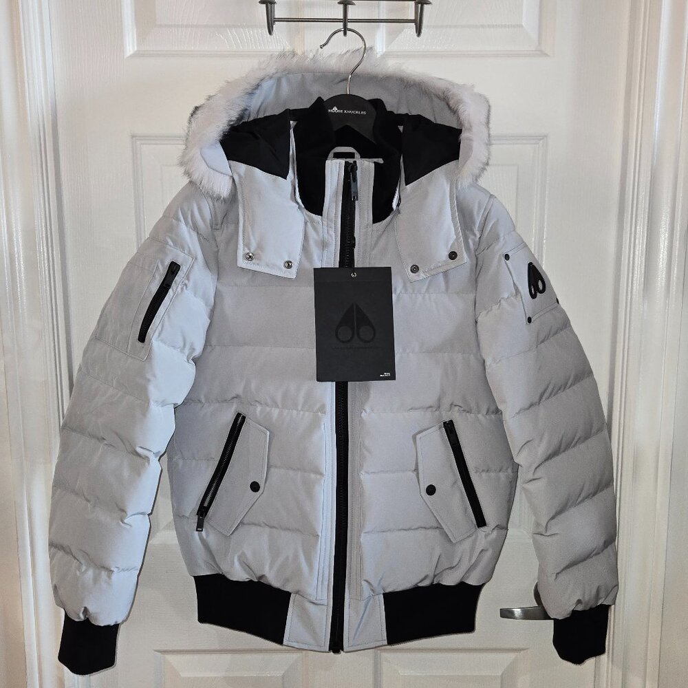 MOOSE KNUCKLES ONYX SCOTCHTOWN SHEARLING BOMBER JACKET